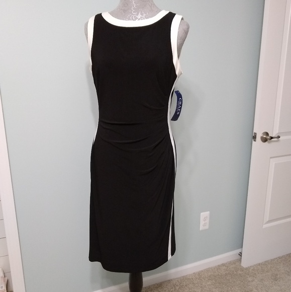 chaps black and white dress